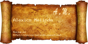 Alexics Melinda névjegykártya